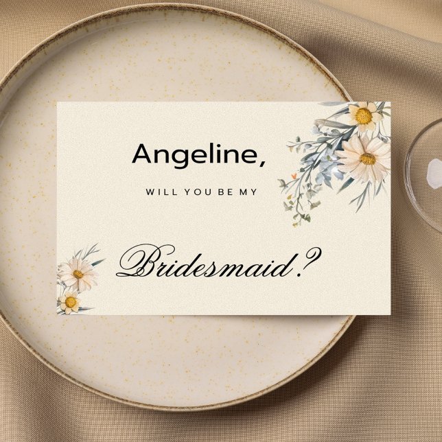 Botanical wildflowers garden floral Bridesmaid Invitation (Botanical wildflowers garden floral Bridesmaid )