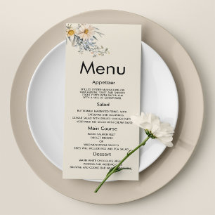 Botanical wildflowers garden floral Wedding Menu