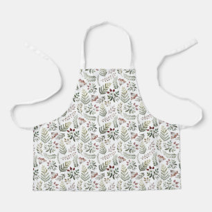 Botanical Winter Christmas Pattern Apron