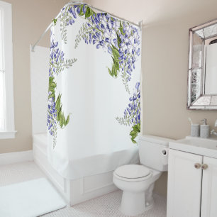 Botanical Wisteria Flowers Floral Shower Curtain