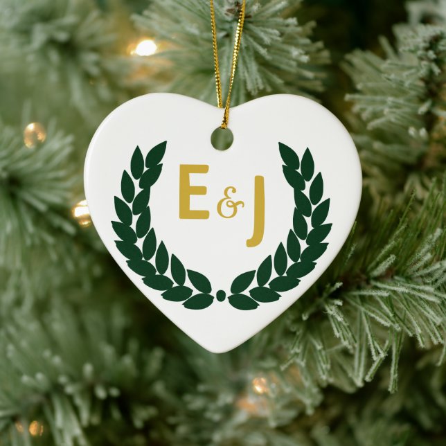 Botanical Wreath Ceramic Ornament (Tree)