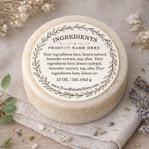 Botanical Wreath Ingredients Product Label