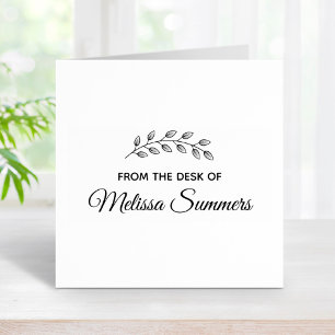 Botanical Wreath Leaves Branch from the Desk of Rubber Stamp