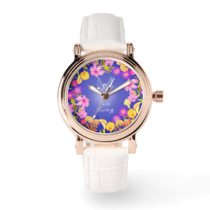 Botanical Wreath Monogram Lavender Watch