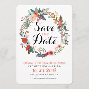 Botanical Wreath Save the Date