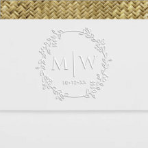 Botanical Wreath Two Initial Wedding Monogram