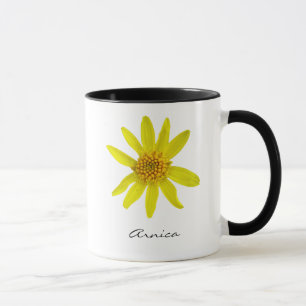 Botanical Yellow Arnica Flower with Name Mug