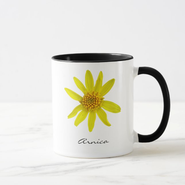 Botanical Yellow Arnica Flower with Name Mug (Right)
