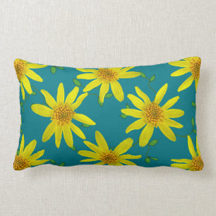 Botanical Yellow Wildflower on any Colour Lumbar Cushion