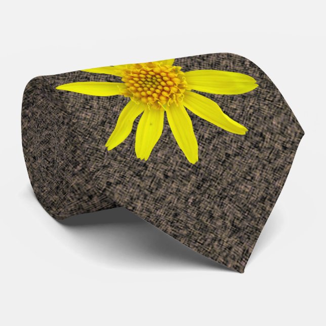 Botanical Yellow Wildflower Photo Tie (Rolled)