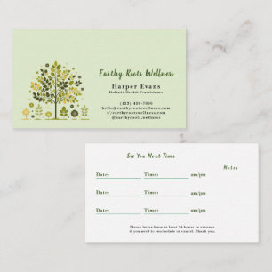 BotanicalLightGreen HolisticWellness Appointment＆ Business Card