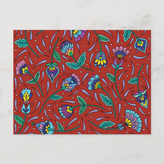 Botanicals Red Postcard (Front)