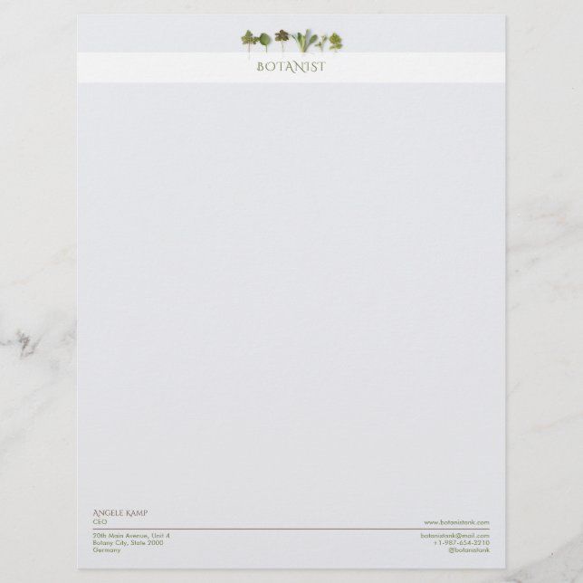 Botanist Business Custom Letterhead (Front)