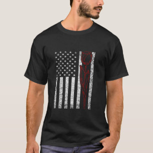 Botanist Love Tulip Garden Flower Retro US Flag Tu T-Shirt