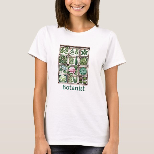 Botanist Plant Enthusiast Grid  T-Shirt (Front)