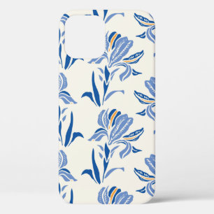 Botany Geometric Baroque Iris Flower Pattern. Seam iPhone 12 Case