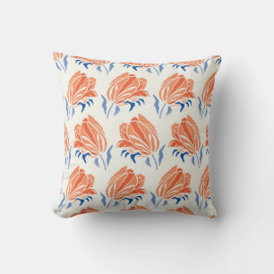 Botany Geometric Baroque Tulip Pattern. Seamless F Cushion