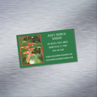 Botany Green Plant Nursery Tropical Plants  Magnetic Business Card