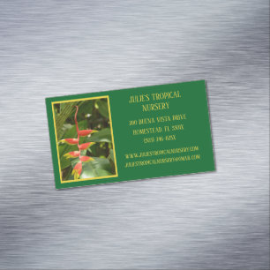 Botany Green Plant Nursery Tropical Plants Magnetic Business Card