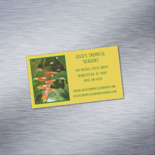 Botany Green Plant Nursery Tropical Plants  Magnetic Business Card