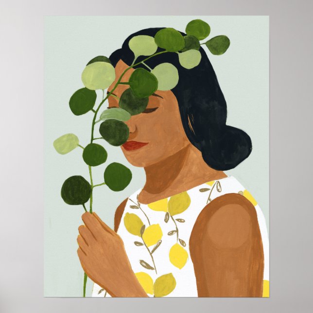 Botany Portrait - Woman with Greenery Poster (Front)