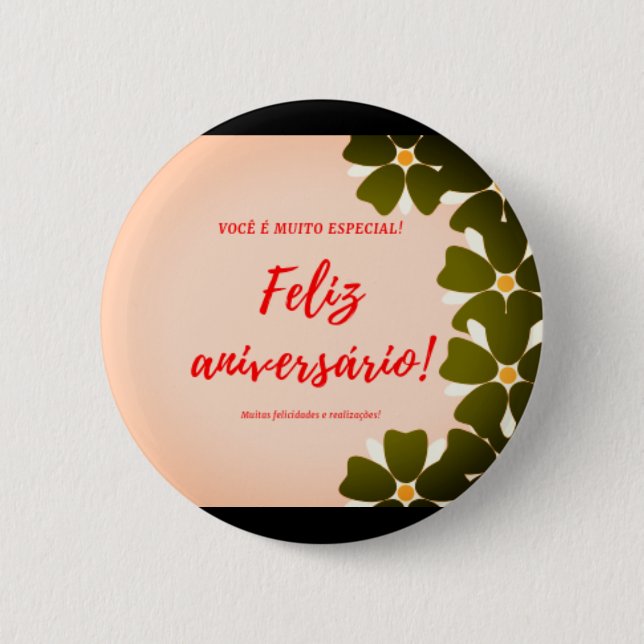 Botão Redondo feliz aniversario 6 Cm Round Badge (Front)