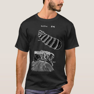 Botfly larva and adult black T-Shirt