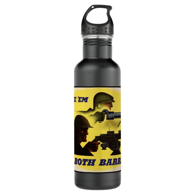Both Barrels, Military & Industry, War Effort    710 Ml Water Bottle (Front)
