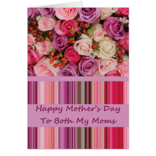 Both Moms Pastel roses & stripes Mother's Day