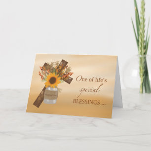 Both of You are Blessings Cross Thanksgiving Card