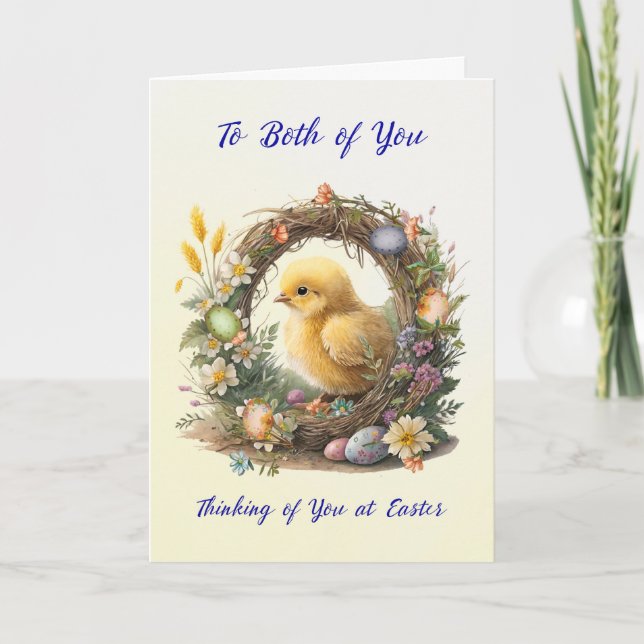 Both of You Easter Chick in Grapevine Wreath Card (Front)