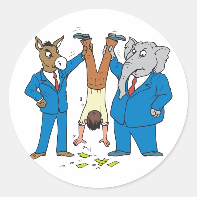 Both Parties Suck Classic Round Sticker (Front)