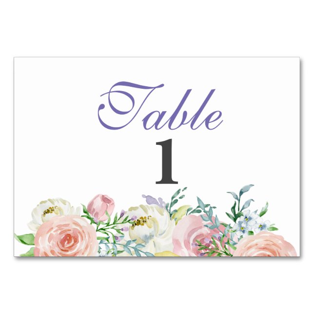 both sided spring flower,  table card (Back)