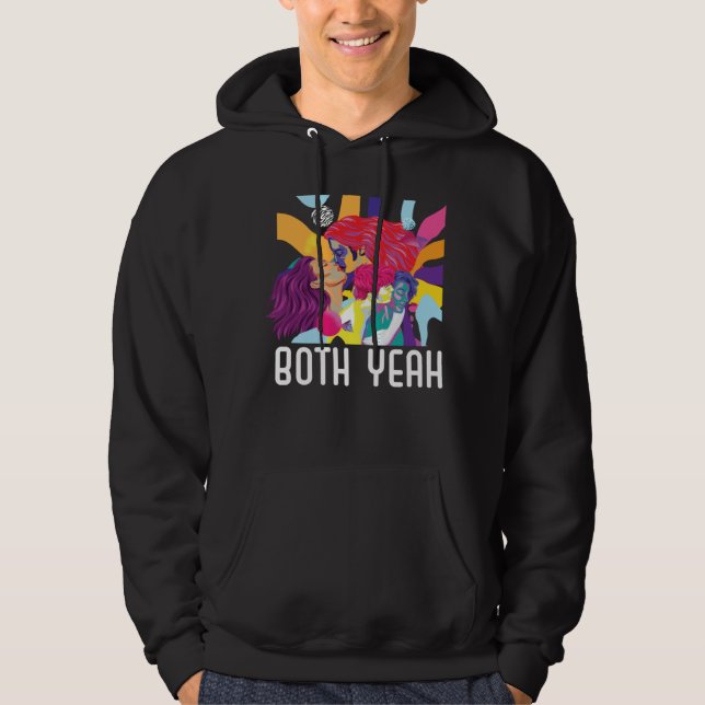 Both Yeah Bi Bisexual Rainbow Pride Bisexuality LG Hoodie (Front)