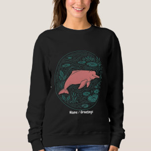 Boto Pink River Dolphin Wildlife Art Matte Salmon Sweatshirt