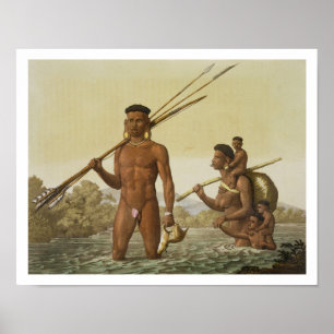 Botocudos family, Rio Grande, Brazil, from 'Le Cos Poster