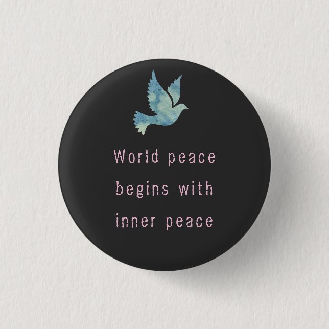 BOTON WORLD PEACE 3 CM ROUND BADGE (Front)