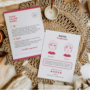 Botox Aftercare Instructions for Beauty Salon Business Card