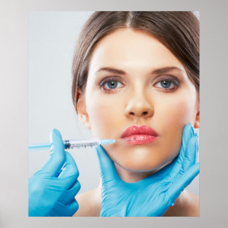 Botox and filler injections by aesthetic doctor poster