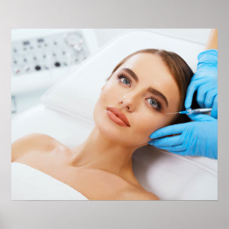 Botox and filler injections by esthetic doctor poster