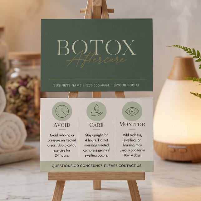 Botox Green Minimal Aftercare Instructions (Creator Uploaded)