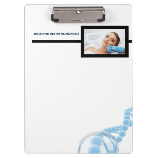 Botox injections on forehead by aesthetic doctor clipboard