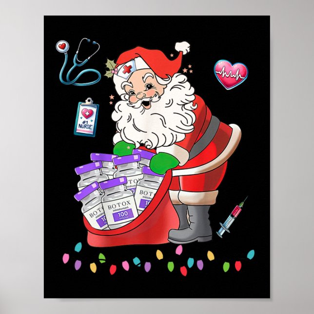 Botox Nurse Christmas Aesthetic Nurse Injecto Boto Poster (Front)