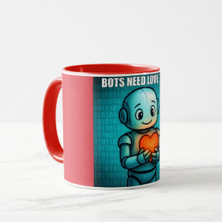 Bots Need Love Too - Red Combo Mug