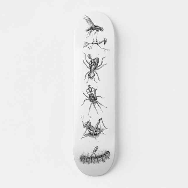 Bots Riding Bugs Collage Skateboard (Front)