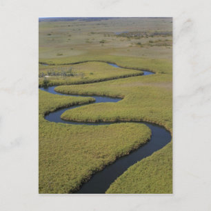 Botswana, Africa. Arial view Okavango river. Postcard