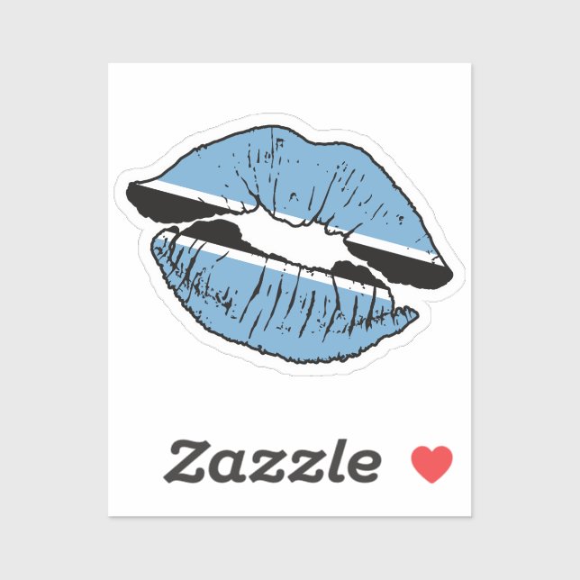 Botswana Botsuana Lipstick Love Flag (Sheet)