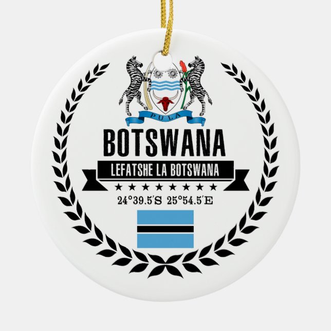 Botswana Ceramic Tree Decoration (Front)