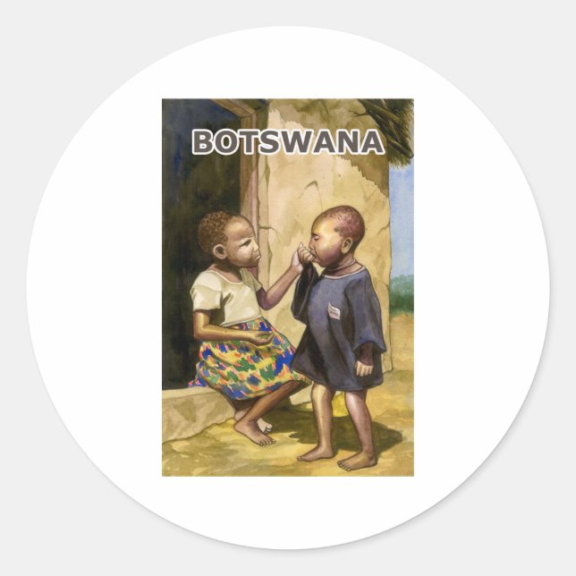 Botswana Classic Round Sticker (Front)