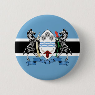 Botswana Coat of Arms/ Flag 6 Cm Round Badge